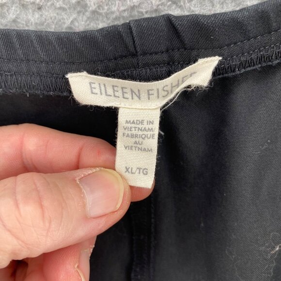 Eileen Fisher Pants Womens Extra Large Black Tapered Leg Stretch Ankle Career - Picture 5 of 11